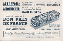 Buvard Publicitaire Ancien/ Biscuit/ BISCUIT De TROYES/ Bon Pain De France /TROYES/.vers 1950-60  BUV512 - Süssigkeiten & Kuchen