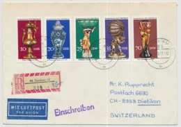2171-2175 Satz Auf Eischreibebrief Gelaufen Ab Zwickau In Die Schweiz - Covers & Documents