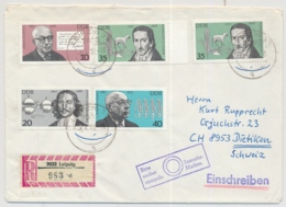 2199-2202 Satz Auf Einschreibebrief Gelaufen Von Leipzig In Die Schweiz - Covers & Documents