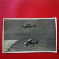 CARTE PHOTO LE BOURGET AVION ESSAI DE RAVITAILLEMENT EN VOL 2 BREGUET XIX COMMANDANT WEISS PHOTO ANDRE - 1919-1938: Entre Guerres