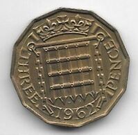 *great Britain 3 Pence 1962 Km 900   Xf+/ms60 - F. 3 Pence