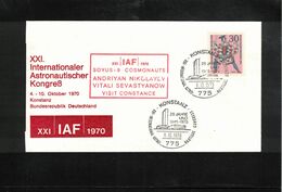 Germany / Deutschland 1970 IAF Congress - Visit Of Russian Astronauts Interesting Letter - Europe