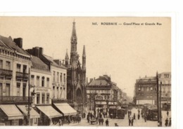 ROUBAIX      /         GRAND PLACE ET GRAND RUE. HOTEL DE FRANCE ET AU GRAND CYGNE - Roubaix