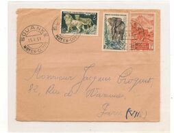 15.4.54   DEVANT  ENVELOPPE DE SOUANKE ( MOYEN CONGO) POUR PARIS - Lettres & Documents