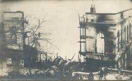 CARTE PHOTO SAINT ETIENNE INCENDIE DU THEATRE MASSENET LE 17 FEVRIER 1928 PARTIE ARRIERE - Saint Etienne
