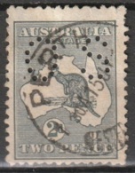 Australia 1913 Service - Kangaroo 2 Penny Lochung Type 2 (8 Mm). Mi D02 Type II - Dienstzegels