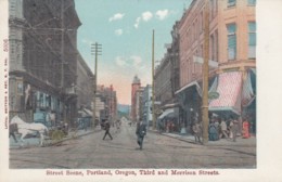 Portland Oregon, Third And Morrison Street Scene C1900s Vintage Postcard - Portland