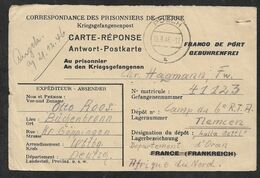 1946 KGF - PRISONNIERS DE GUERRE - KRIEGSGEFANGENE - RÉPONSE ANTWORT -POECH N. LALLA SETTI , C 6e R.T.A, ORAN ALGERIE - Storia Postale