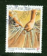 Tressage / Weaving; Polynésie Française / French Polynesia; Scott # 667; Usagé (3438) - Oblitérés