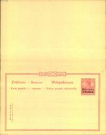 1902, Probedruck Für 10 Pfg. Germania "Deutsches Reich" Doppelkarte, Signiert "Dr. Lantelme" - Deutsche Post In Marokko