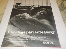 ANCIENNE PUBLICITE  HORLOGE PARLANTE SONY 1976 - Autres & Non Classés