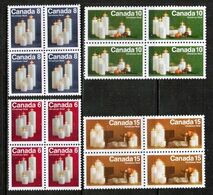 CANADA  Scott # 606-9* VF MINT LH BLOCKS Of 4 (Stamp Scan # 728) - Blocks & Sheetlets