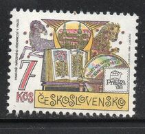 CZECHOSLOVAKIA/1988/MNH/SC#2704/ PRAGA '88 / ZODIACAL SINGS (ARIES & LEO) - Astrology