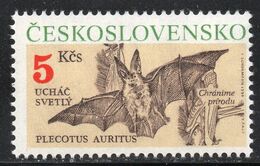 CZECHOSLOVAKIA/1990/MNH/SC#2807/ PROTECTED ANIMALS / PLECOTUS AURITUS (BAT) - Bats