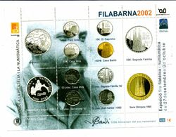 Serie De 6 Hb Gaudi A La Filatelia Numismatica - Feuillets Souvenir