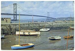 THE FORTH ROAD BRIDGE FROM SOUTH QUEENSFERRY   (10 X 14.5cms Approx.) - West Lothian