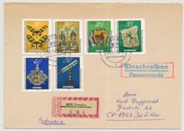 DDR 2370-2375 Satz Auf Eischreibebrief Gelaufen Ab Dresden In Die Schweiz - Covers & Documents