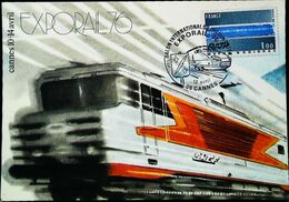 TRAIN SNCF  -  EXPORAIL - Carte Maximum Card  1976  (06-Cannes) - 1970-1979