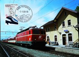 TRAIN ZUG - NENDELN Station - Carte Maximum Card (Liechtenstein) 1988 ( Europa Cept ) - Métro