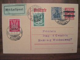 1922 München Flugpost Mit Luftpost Air Mail Poste Aerienne Cover Deutsches Reich DR Germany - Lettres & Documents