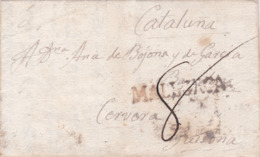 1837 - 3 Page Entire Letter In Spanish From Palma, Mallorca To Guisona Barcelona, Catalunya - Tax 8 - ...-1850 Voorfilatelie