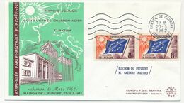 FRANCE - Env Format FDC - Affr 8F Drapeau X2 - OMEC Conseil De L'Europe 27/3/1962 - Session Mars 1962 - Lettres & Documents