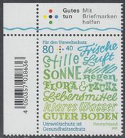 !a! GERMANY 2020 Mi. 3561 MNH SINGLE From Upper Left Corner - Environment Protection - Unused Stamps