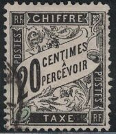 TAXE - N° 17 - 20c BANDEROLLE NOIR OBLITERE - COTE 150€. - 1859-1959 Usati