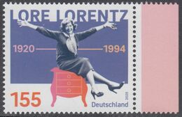 !a! GERMANY 2020 Mi. 3565 MNH SINGLE W/ Right Margin - Lore Lorentz; Female Cabaret Artist - Unused Stamps