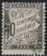 TAXE - N° 15 - 10c BANDEROLLE NOIR OBLITERE - COTE 2.50€. - 1859-1959 Oblitérés