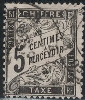 TAXE - N°14  - 5c BANDEROLLE NOIR OBLITERE - COTE 35€. - 1859-1959 Gebraucht