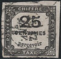 TAXE - N°5 - 25c NOIR - OBLITERATION - CACHET A DATE - COTE 65€ . - 1859-1959 Usati