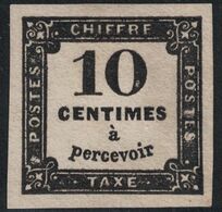 TAXE - N°2 - 10c NOIR - NEUF SANS GOMME - BELLES MARGES - COTE 60€ . - 1859-1959 Oblitérés