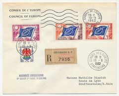 FRANCE - Env Reco, Affr 8F, 36F, 50F Drapeau +2F Nice - Conseil De L'Europe 19/9/1962 - Assemblée Consultative - Storia Postale