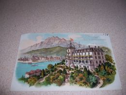 1910 PENSION TERRASSE HOTEL, LUCERNE SWITZERLAND ANTIQUE POSTCARD - Other & Unclassified
