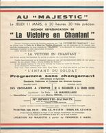 Affichette, Programme , LA VICTOIRE EN CHANTANT , Théâtre De TOURS Et Au MAJESTIC , 37 , 1937, Frais Fr 1.85 E - Programme