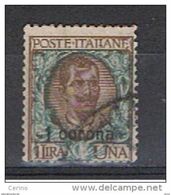 DALMAZIA:  1921/22  SOPRASTAMPATO  -  1 C./£.1  BRUNO  E  VERDE  US. -  SASS. 6 - Dalmazia