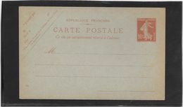 France Entiers Postaux - 10 C Semeuse Camée - Carte Postale - Neuf - TB - Standard- Und TSC-AK (vor 1995)