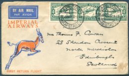 1932 South Africa, Imperial Airways, First Return Flight Airmail Cover Capetown - London  / Edinburgh - Luchtpost
