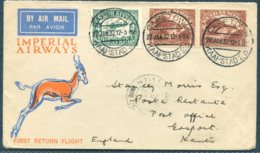 1932 South Africa, Imperial Airways, First Return Flight Airmail Cover Capetown - London  / Gosport - Luchtpost