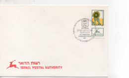 Cpa.Timbres.Israël.1989-Tel Aviv Yafo.Israel Postal Authority  Timbre Fleurs - Usados (con Tab)