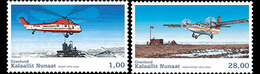 Danmark Gronland 0627/28 Avion, Hélicoptère - Scientific Stations & Arctic Drifting Stations