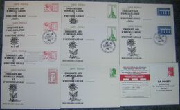Entier Postal Lot De 20 Entiers Postaux Dont 18 Répiqués, 7 Neufs  Et 12 Oblitérés - Lots Et Collections : Entiers Et PAP