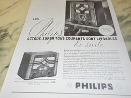 ANCIENNE PUBLICITE OCTADE 522 ET 521 PHILIPS 1934 - Sonstige & Ohne Zuordnung