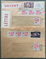 France, Lot De 2 Enveloppes Avec Type BLASON Issue De ROULETTE - (W1528) - 1961-....