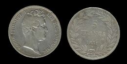 5 FRANCS LOUIS - PHILIPPE I TÊTE NUE 1831 W (LILLE) . TRANCHE EN RELIEF . - 5 Francs