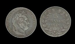 5 FRANCS LOUIS - PHILIPPE I  1847 A ( PARIS ) . - 5 Francs
