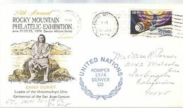 United States & FDC ROMPEX, Rocky Mountain Philatelic Exhibition, Chief Ouray, Los Angeles 1974 (6577) - Indiens D'Amérique