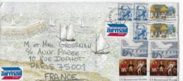 Lettre De Van Nuys, Californie (Etats-Unis) Adressée à Paris 1978 Avec 9 Timbres - Blocchi & Strisce
