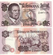 BOTSWANA   5  Pula    P11a  President Sir Ketumile  Masire+ Helmeted Guinea Fowl -  Antelopes At Back   (ND 1992)  UNC - Botswana